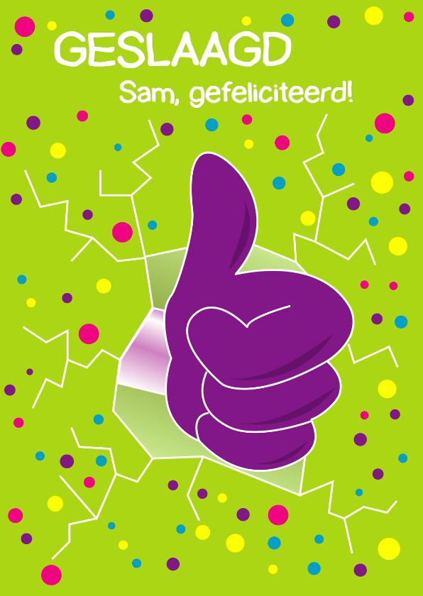 Geslaagd dikke duim kaart Geslaagd kaarten
