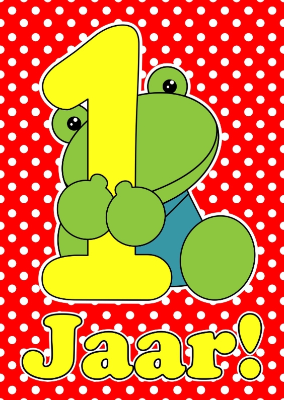 verjaardagskaart kind 1 jaar | gefeliciteerd