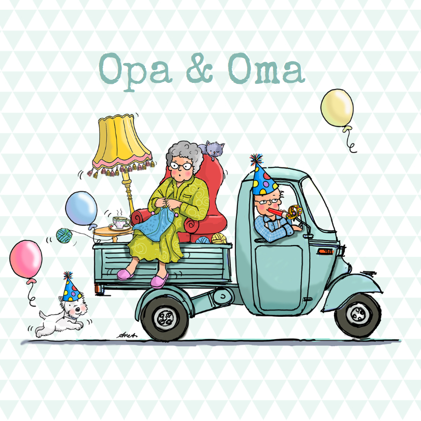 Opa en Oma Dag Vespa Ape av Opa & Omadag kaarten Kaartje2go Opa en Oma Dag Vespa Ape av Opa & Omadag kaarten Kaartje2go