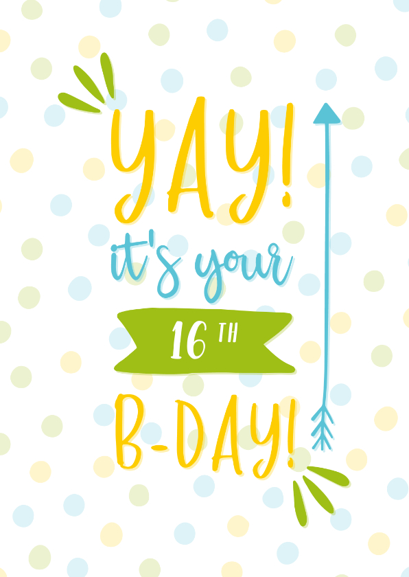 Verjaardagskaart Yay it's your .. Birthday met confetti ...